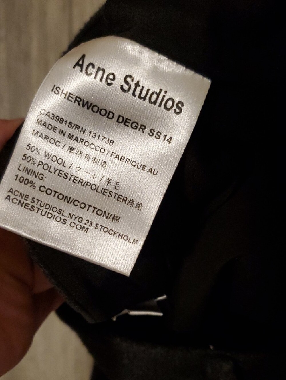 Acne Black Wool-Blend Trousers Rolled Hem Cropped Unisex Avant Garde Archival - Picture 8 of 8